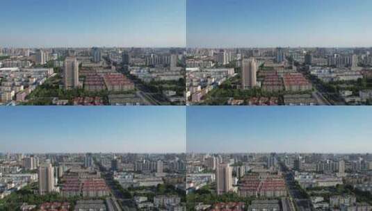 山东潍坊城市风光城市大景航拍高清在线视频素材下载