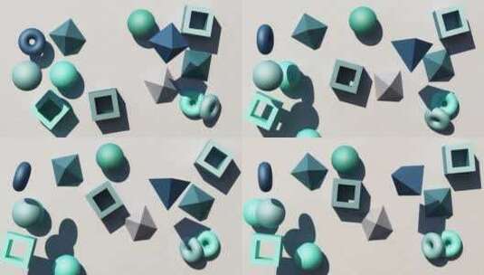 抽象的方块三角形和球形背景高清在线视频素材下载