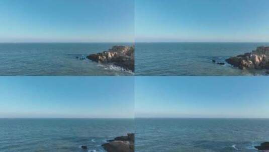 海边悬崖俯拍海岛海岸线岛屿岸边海水拍打高清在线视频素材下载
