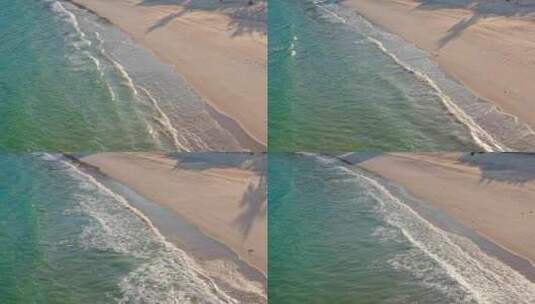 深圳海边沙滩海浪俯视拍前进高清在线视频素材下载