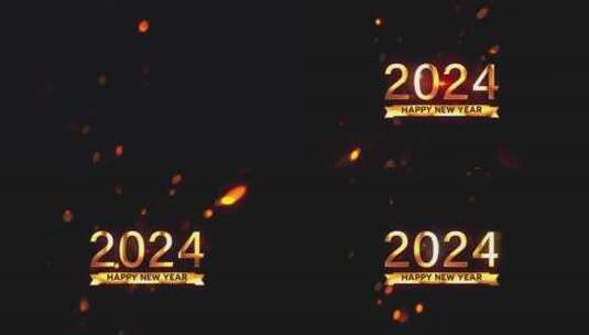 金色的2024开场片头高清在线视频素材下载