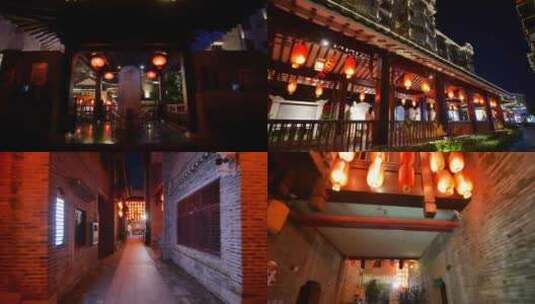 桂林东西巷步行街老街夜景高清在线视频素材下载
