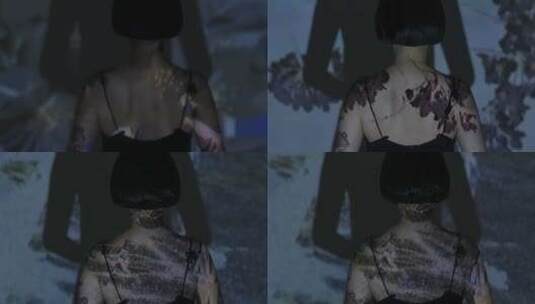 女性背部投影高清在线视频素材下载
