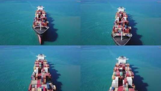 航拍集装箱船-01高清在线视频素材下载