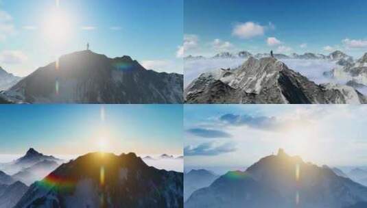 雪山 攀登者高清在线视频素材下载