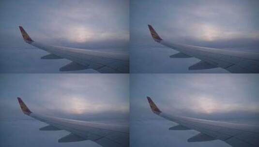 飞机窗外风景高清在线视频素材下载