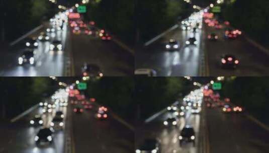 城市街道车流夜景高清在线视频素材下载