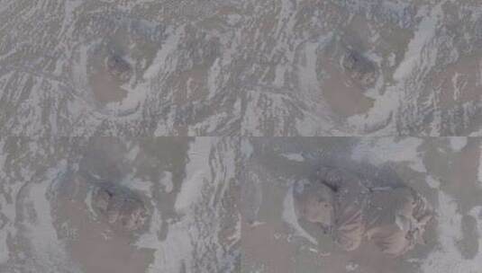 甘肃酒泉瓜州艺术长廊冬季雪景航拍D-LOG高清在线视频素材下载