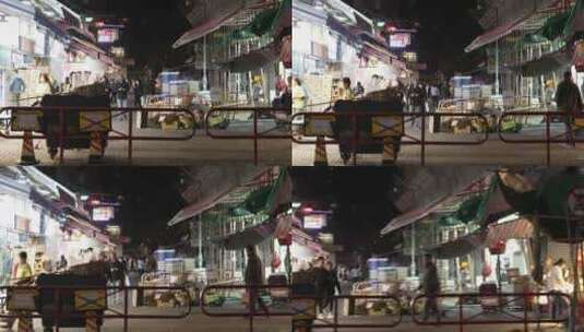 香港屯门街景夜景高清在线视频素材下载
