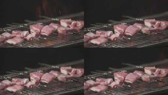 烤大块羊排高清在线视频素材下载