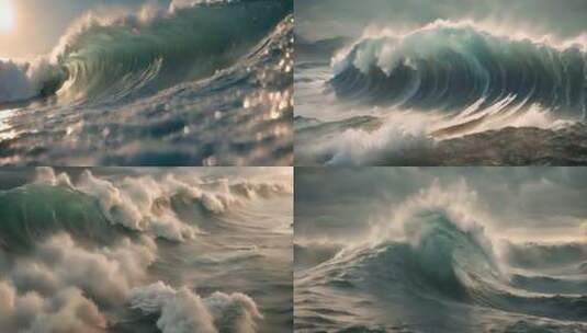 大海海浪巨浪高清在线视频素材下载