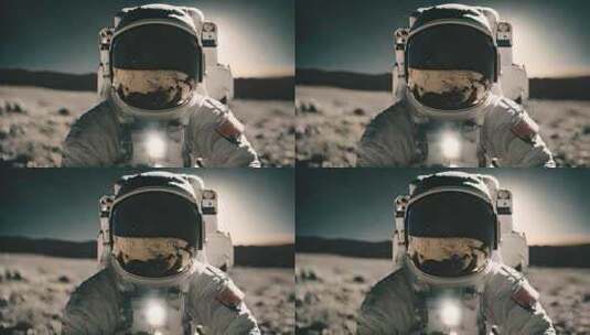 月球表面宇航员探索月球高清在线视频素材下载