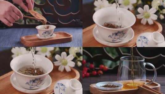 茶古风茶文化泡茶倒茶功夫茶高清在线视频素材下载