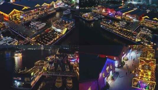 广州太古仓码头夜景高清在线视频素材下载
