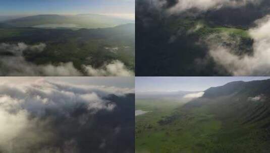 雨雾缭绕水汽航拍云南风景旅游高清在线视频素材下载
