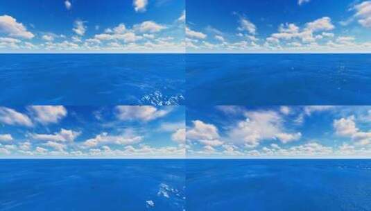 4K-深色 蓝天白云-海鸟大海高清在线视频素材下载