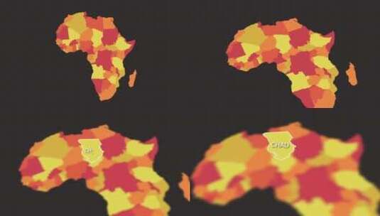 非洲地图乍得精选3D动画高清在线视频素材下载