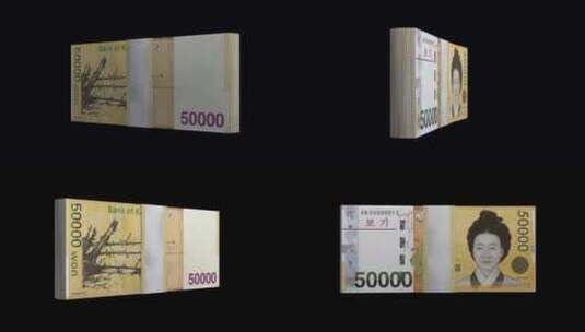 韩元货币在Alpha通道4K高清在线视频素材下载
