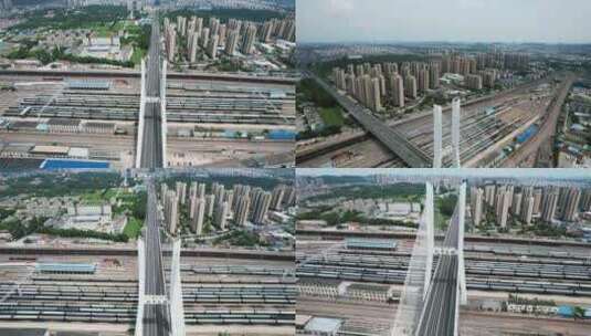 江苏徐州和平大桥航拍高清在线视频素材下载