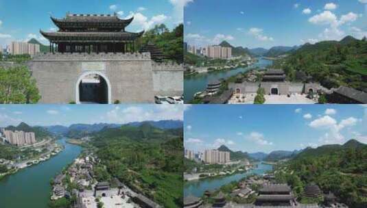 贵州铜仁大明边城航拍高清在线视频素材下载