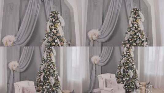 室内圣诞魔法发光树发光树高清在线视频素材下载
