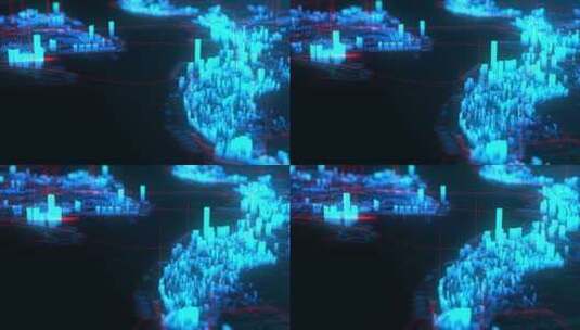 科技感城市全息图01高清在线视频素材下载