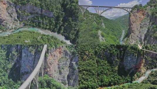 航拍黑山杜德维卡塔拉大桥高清在线视频素材下载