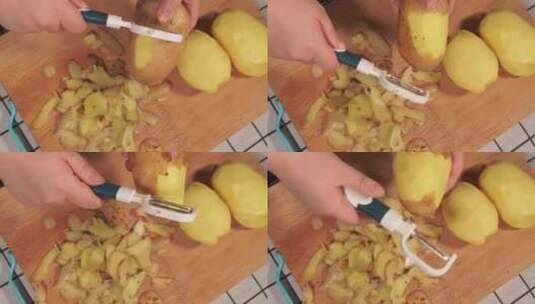 削皮刀削土豆给马铃薯去皮高清在线视频素材下载