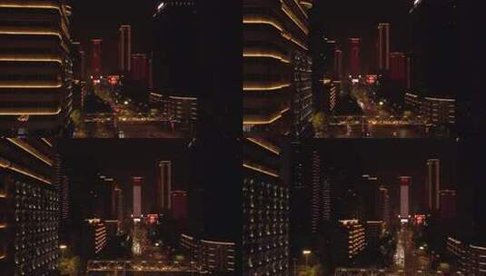 武汉武昌中南路灯光夜景航拍高清在线视频素材下载