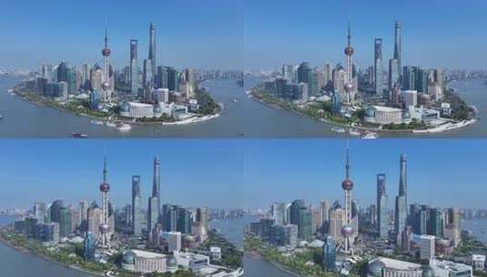 上海陆家嘴CBD航拍高清在线视频素材下载