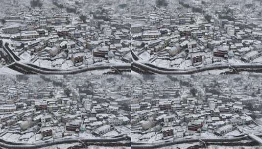 村落雪景俯瞰高清在线视频素材下载