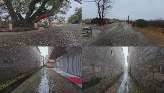 雨中之大坊荷兰创意村（横屏+竖屏拍摄）高清在线视频素材下载