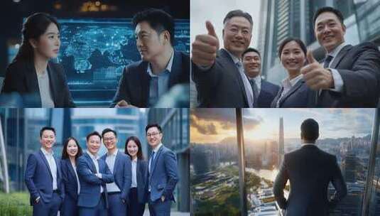 4k高清商务团队商务人士商务精英团队合作高清在线视频素材下载