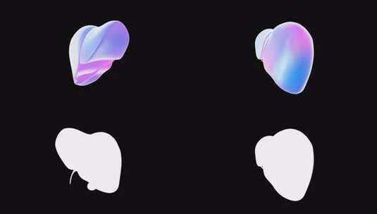 3D渲染抽象心形元素高清在线视频素材下载