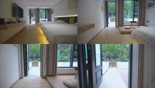 现代风格酒店卧室室内场景高清在线视频素材下载