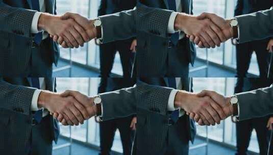 商务人士握手合作企业成功签约视频高清在线视频素材下载