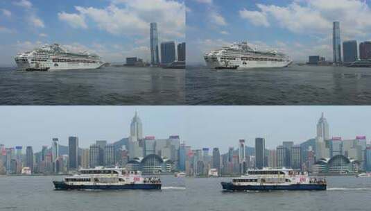 香港 维多利亚港城市风光 1614高清在线视频素材下载