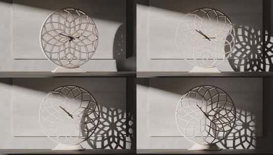 现代风格镂空圆形时钟特写高清在线视频素材下载