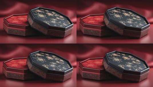 精致礼品包装盒艺术展示高清在线视频素材下载