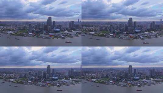 上海徐汇滨江西岸艺术中心CBD航拍高清在线视频素材下载