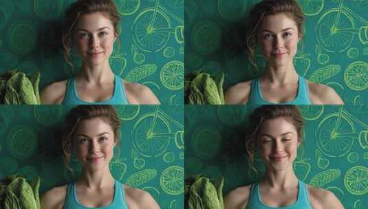 健康生活方式女性形象倡导均衡饮食高清在线视频素材下载