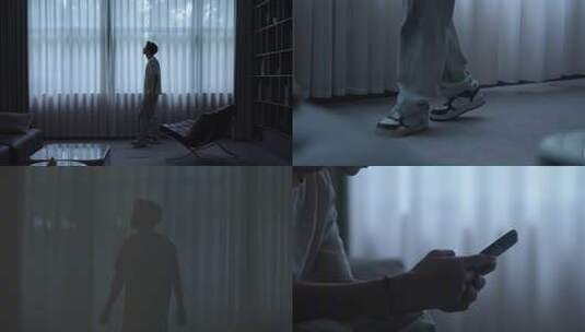 男人失业焦虑悲伤哭泣剪影高清在线视频素材下载