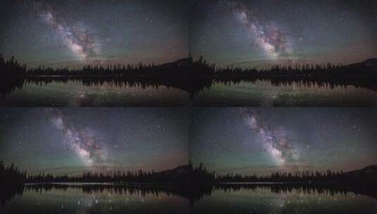 湖泊倒影着银河高清在线视频素材下载
