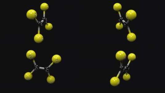 四氯乙烯分子。高清在线视频素材下载