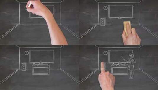 手画教学课堂（动画素材）高清在线视频素材下载
