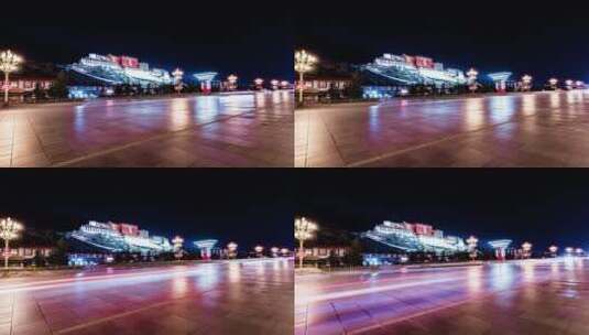 4K拉萨布达拉宫车流夜景延时高清在线视频素材下载