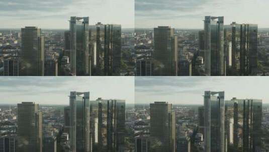 鸟瞰城市中的摩天大楼高清在线视频素材下载