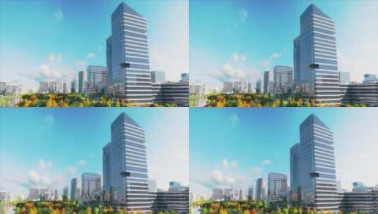 三维城市建筑大楼高清在线视频素材下载