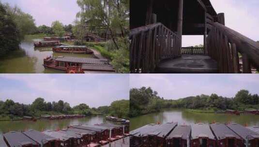 杭州国家西溪湿地公园周家村码头4K视频素材高清在线视频素材下载