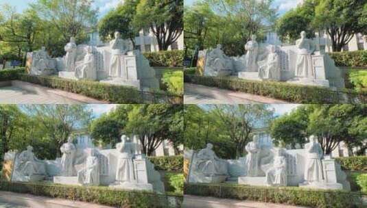 广西桂林山水两江四湖四大状元雕塑高清在线视频素材下载